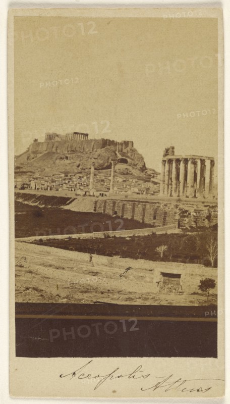 Necropolis, Athens; Dimitrios Constantin, Greek, active 1858 - 1860s, late 1850s-1860s; Albumen silver print