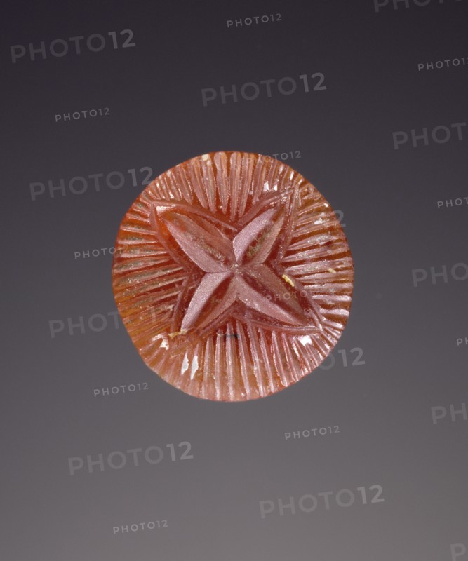 Engraved stamp or signet; Crete, Greece; about 1850 B.C. - 1550 B.C; Carnelian; 1.3 × 1.4 cm, 1,2 × 9,16 in