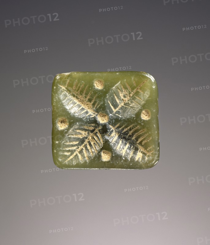 Engraved stamp or signet; Crete, Greece; about 1850 B.C. - 1500 B.C; Steatite; 1.8 × 1.4 × 1.3 cm, 11,16 × 9,16 × 1,2 in