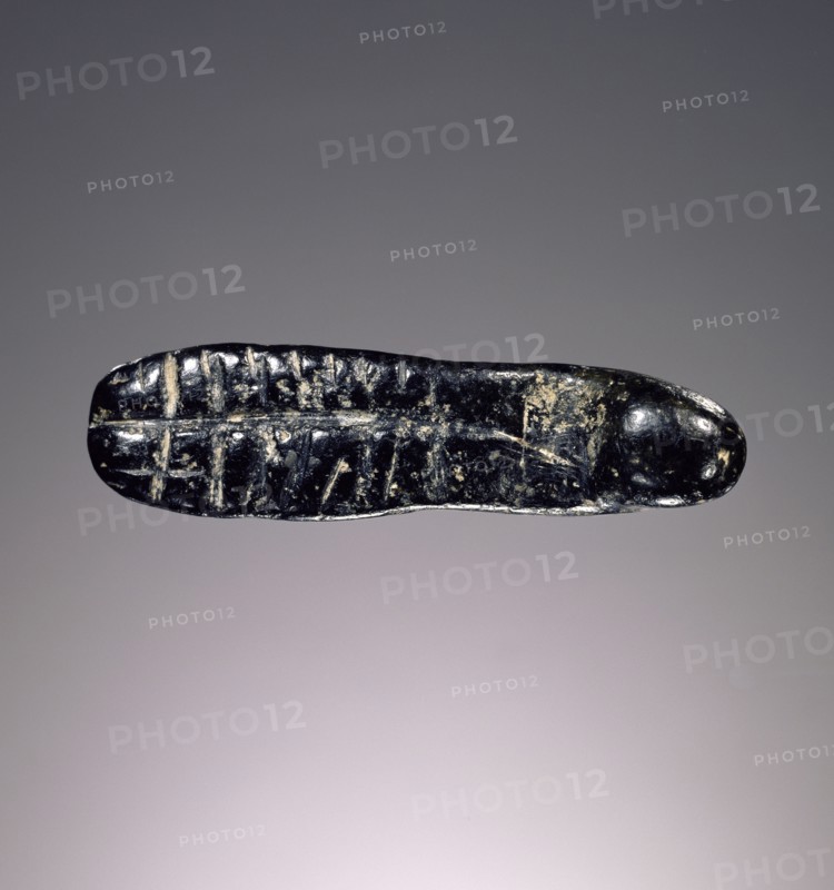 Carved amulet; Crete, Greece; about 2300 B.C. - 2000 B.C; Steatite; 1.2 × 0.9 × 3.8 cm, 1,2 × 3,8 × 1 1,2 in