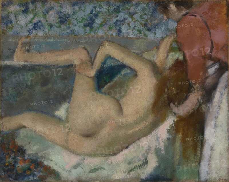 After the Bath; Edgar Degas, French, 1834 - 1917, about 1895; Oil on canvas; 65.7 × 82.2 cm, 25 7,8 × 32 3,8 in