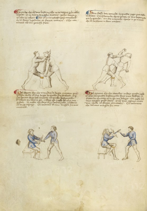 Combat with Rondel and Dagger; Fiore Furlan dei Liberi da Premariacco, Italian, about 1340,1350 - before 1450, Venice, Italy