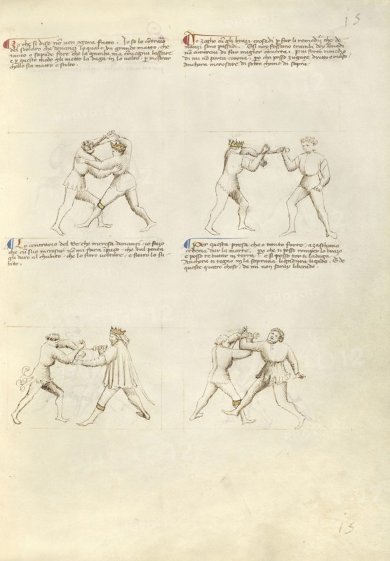 Combat with Dagger; Fiore Furlan dei Liberi da Premariacco, Italian, about 1340,1350 - before 1450, Padua, or, Italy