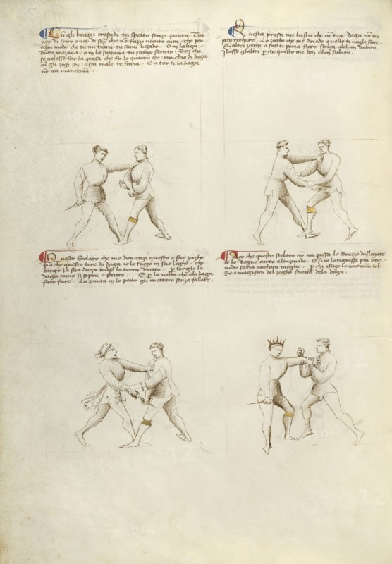 Combat with Dagger; Fiore Furlan dei Liberi da Premariacco, Italian, about 1340,1350 - before 1450, Padua, or, Italy