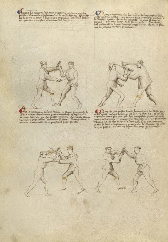 Combat with Dagger; Fiore Furlan dei Liberi da Premariacco, Italian, about 1340,1350 - before 1450, Padua, or, Italy