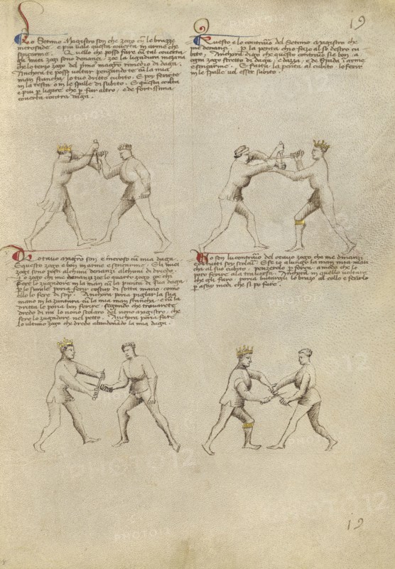 Combat with Dagger; Fiore Furlan dei Liberi da Premariacco, Italian, about 1340,1350 - before 1450, Venice, Italy; about 1410
