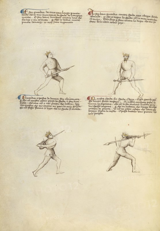 Combat with Sword; Fiore Furlan dei Liberi da Premariacco, Italian, about 1340,1350 - before 1450, Venice, Italy; about 1410