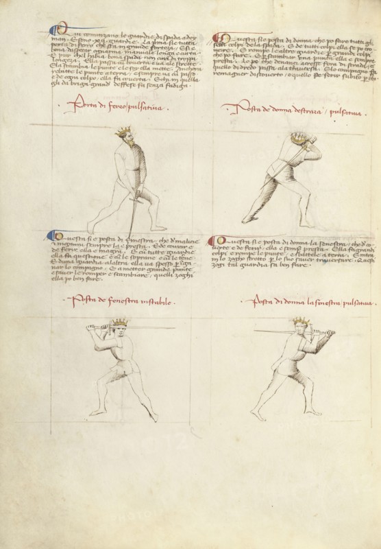 Combat with Sword; Fiore Furlan dei Liberi da Premariacco, Italian, about 1340,1350 - before 1450, Venice, Italy; about 1410