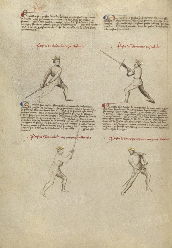 Combat with Sword; Fiore Furlan dei Liberi da Premariacco, Italian, about 1340,1350 - before 1450, Padua, Italy