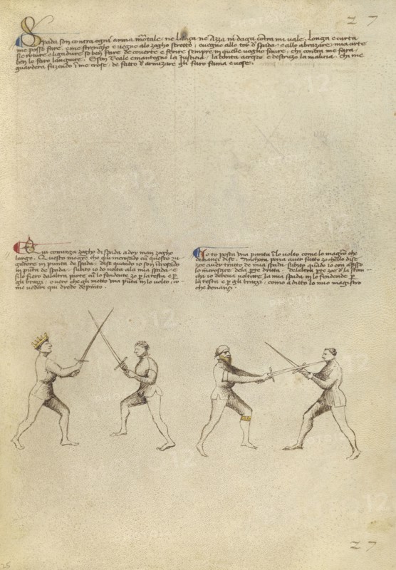 Combat with Sword; Fiore Furlan dei Liberi da Premariacco, Italian, about 1340,1350 - before 1450, Padua, Italy