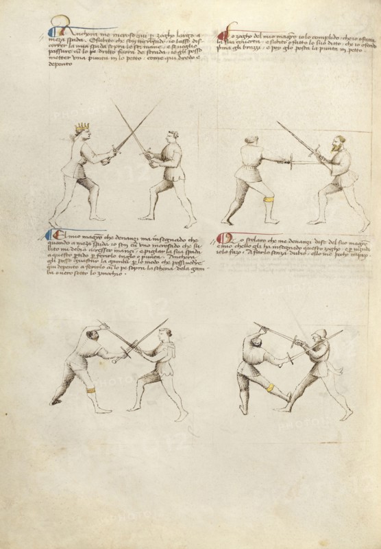Combat with Sword; Fiore Furlan dei Liberi da Premariacco, Italian, about 1340,1350 - before 1450, Padua, Italy