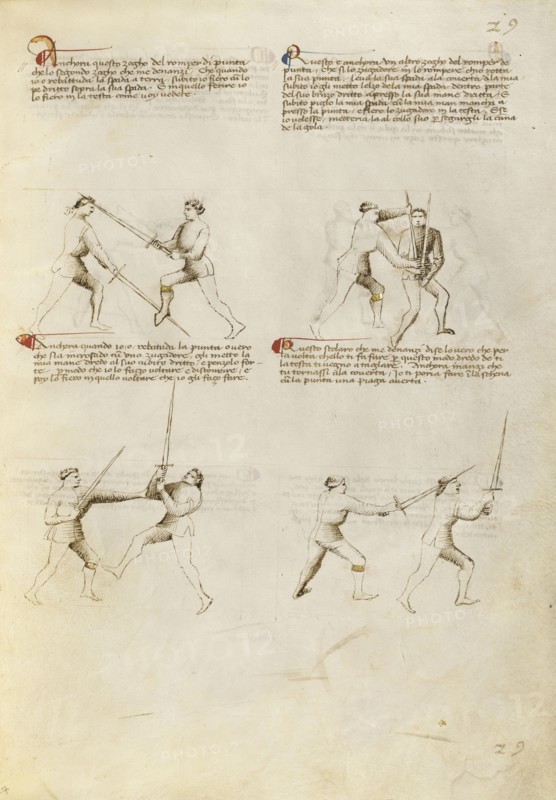Combat with Sword; Fiore Furlan dei Liberi da Premariacco, Italian, about 1340,1350 - before 1450, Padua, Italy