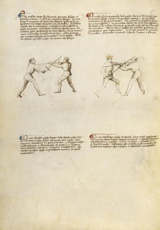 Combat with Sword; Fiore Furlan dei Liberi da Premariacco, Italian, about 1340,1350 - before 1450, Padua, Italy