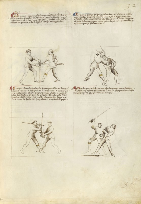 Combat with Sword; Fiore Furlan dei Liberi da Premariacco, Italian, about 1340,1350 - before 1450, Padua, Italy