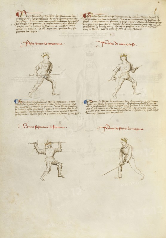 Combat with Sword; Fiore Furlan dei Liberi da Premariacco, Italian, about 1340,1350 - before 1450, Venice, Italy; about 1410