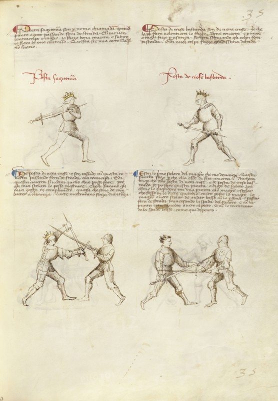 Combat with Sword; Fiore Furlan dei Liberi da Premariacco, Italian, about 1340,1350 - before 1450, Padua, Italy