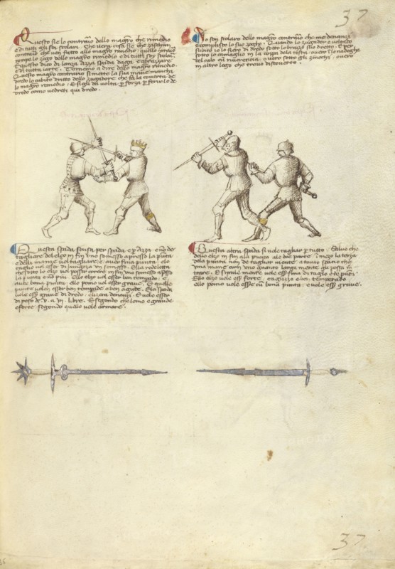 Combat with Sword; Fiore Furlan dei Liberi da Premariacco, Italian, about 1340,1350 - before 1450, Padua, Italy