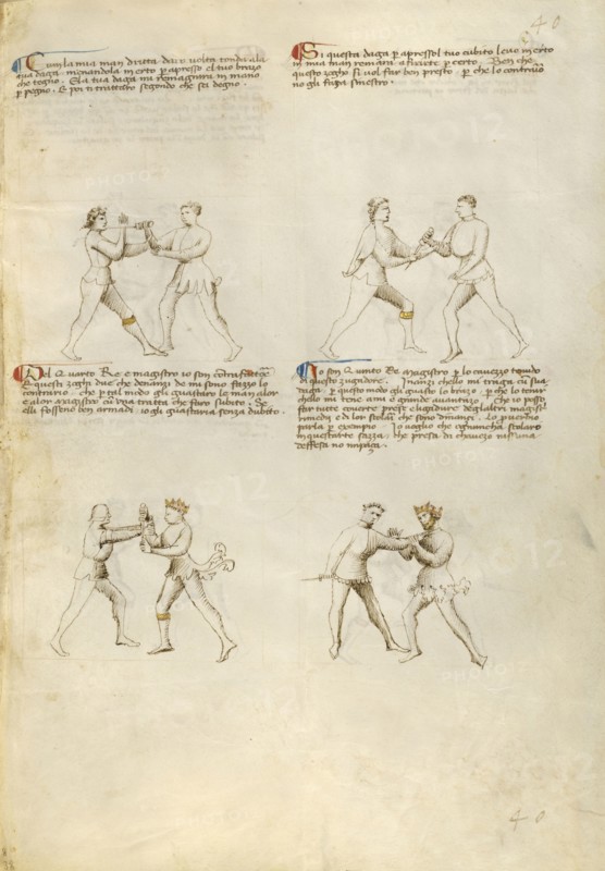 Combat with Dagger; Fiore Furlan dei Liberi da Premariacco, Italian, about 1340,1350 - before 1450, Venice, Italy; about 1410