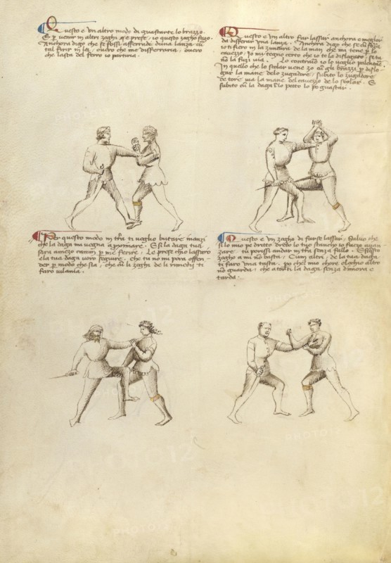 Combat with Dagger; Fiore Furlan dei Liberi da Premariacco, Italian, about 1340,1350 - before 1450, Venice, Italy; about 1410