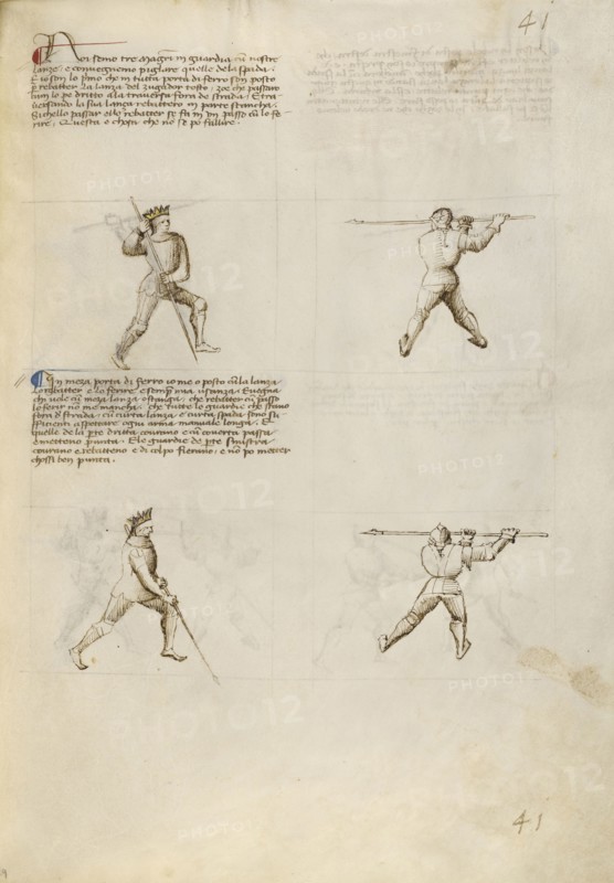 Combat with Lance; Fiore Furlan dei Liberi da Premariacco, Italian, about 1340,1350 - before 1450, Venice, Italy; about 1410