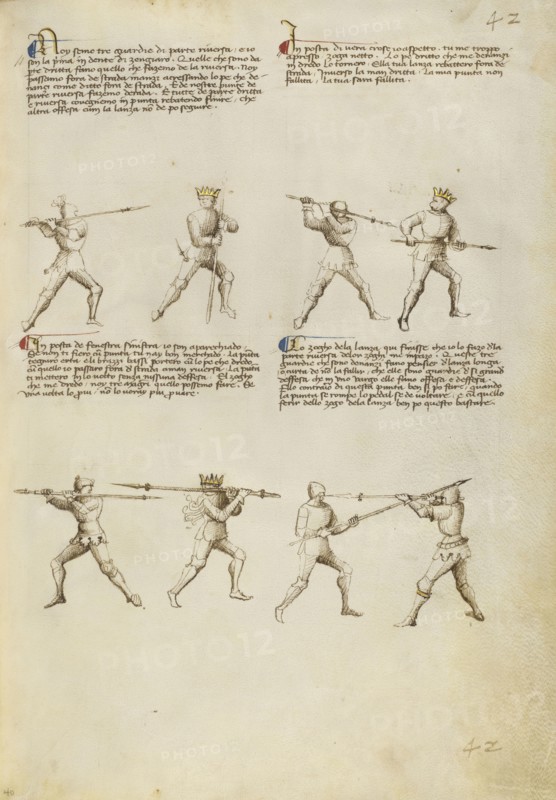 Combat with Lance; Fiore Furlan dei Liberi da Premariacco, Italian, about 1340,1350 - before 1450, Venice, Italy; about 1410