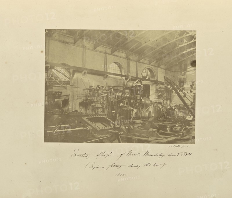 Erecting Shop of Messrs. Maudslay, Sons & Field, Engines fitting during the war, Joshua Field, English, 1786 - 1863, London