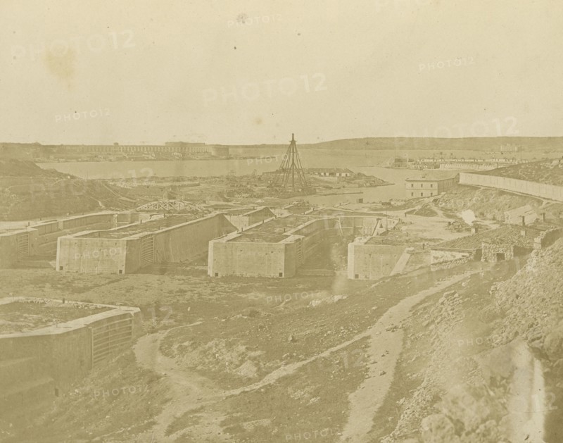 Russian Docks, Sebastopol; James Robertson, English, 1813 - 1888, Sevastopol, Ukraine; 1855 - 1856; Salted paper print