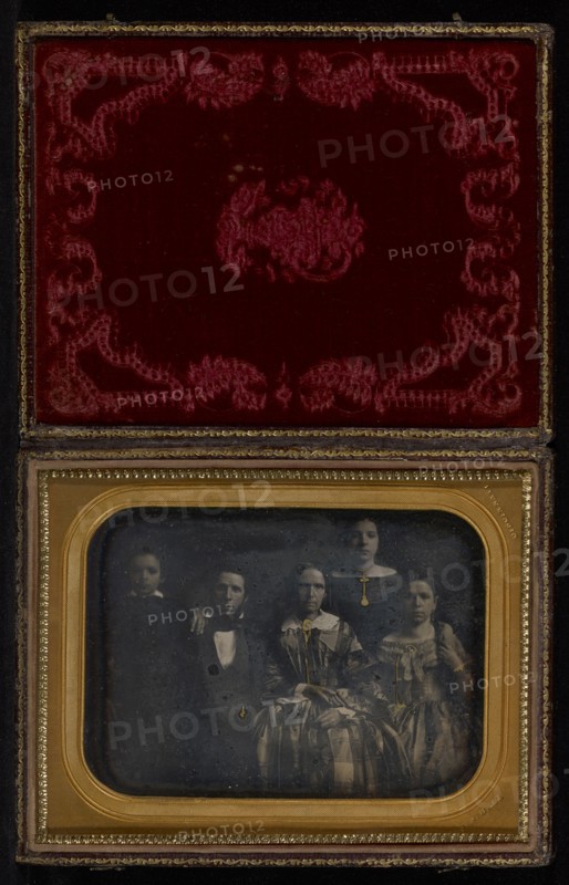 Family Portrait; James P. Ball, American, about 1826 - 1905, about 1855; Daguerreotype, hand-colored; 8.3 x 11.3 cm