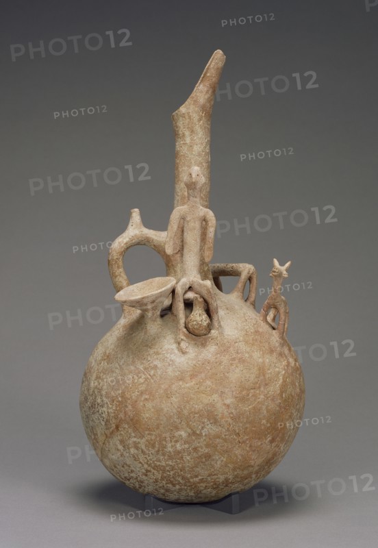 Jug with a Man and Deer; Cyprus; 2300 - 1650 B.C; Terracotta; 44.2 × 21.9 cm, 17 3,8 × 8 5,8 in