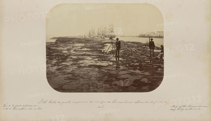 Vista da parte superior do recife de Pernambuco olhando - se para o sul; Marc Ferrez, Brazilian, 1843 - 1923, Recife