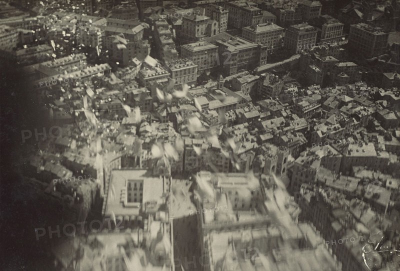 Propaganda Drop; Fédèle Azari, Italian, 1895 - 1930, Italy; 1914 - 1919; Gelatin silver print; 11.5 x 12 cm, 4 1,2 x 4 3,4 in