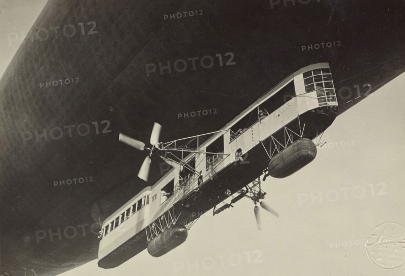 Gondola of a blimp; Fédèle Azari, Italian, 1895 - 1930, Milan, Italy; 1914 - 1929; Gelatin silver print; 11.1 x 16 cm