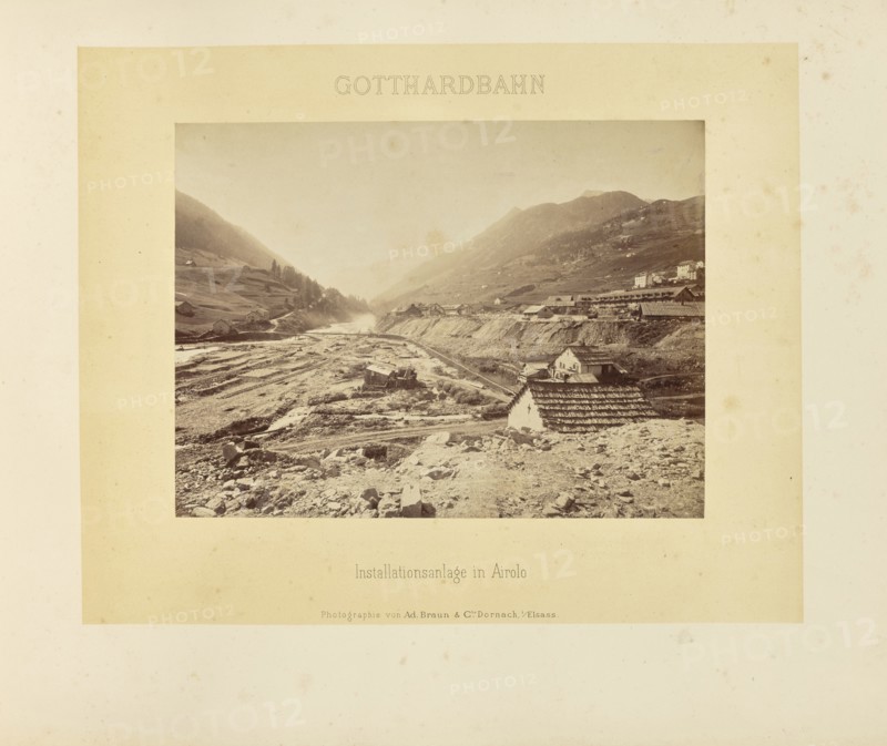Gotthardbahn Installationsanlage in Airolo; Adolphe Braun & Cie, French, 1876 - 1889, Dornach, France; about 1875–1882; Albumen