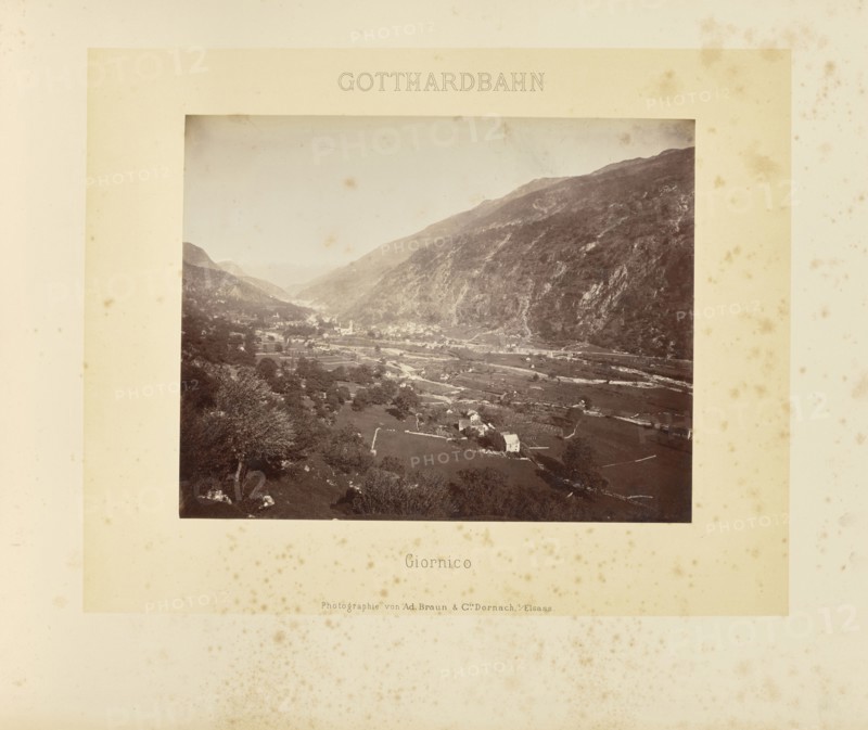 Gotthardbahn Giornico; Adolphe Braun & Cie, French, 1876 - 1889, Dornach, France; about 1875–1882; Albumen silver print