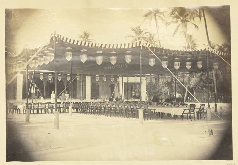 Outdoor Banquet, India; India; about 1863 - 1887; Albumen silver print