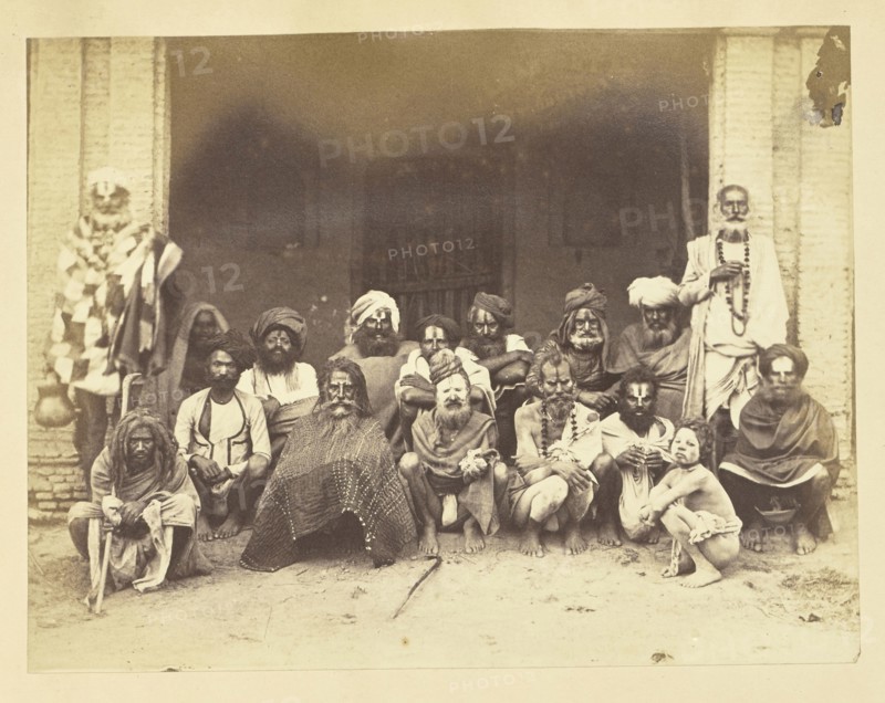 Group of Fakirs; India; about 1884; Albumen silver print