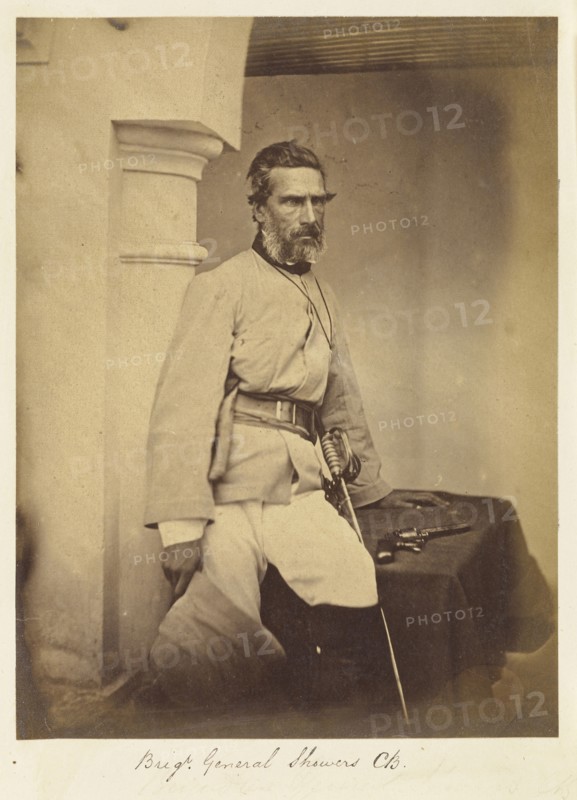 Brigadier-General Showers, C.B; Felice Beato, 1832 - 1909, India; 1858 - 1859; Albumen silver print