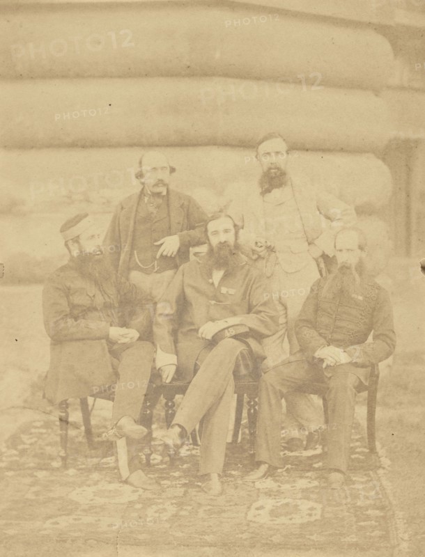 Group Portrait of Five  Men; India; 1858 - 1869; Albumen silver print