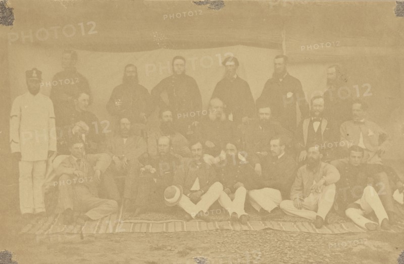 The Officers of the 23rd Royal Welsh Fusiliers; India; 1858 - 1869; Albumen silver print