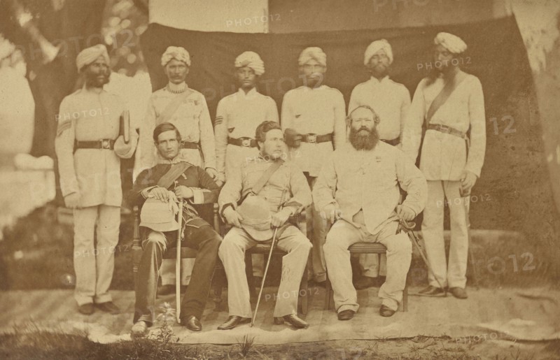 The Officers of the 41st Regiment, Bengal Native Infantry; India; 1858 - 1869; Albumen silver print