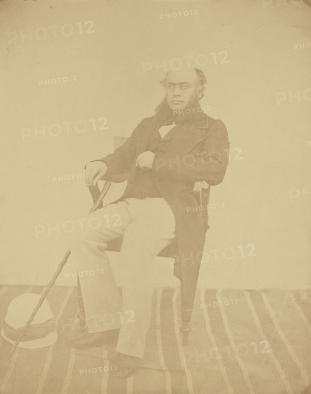 Seated Man with Muttonchop Whiskers; India; 1858 - 1869; Albumen silver print
