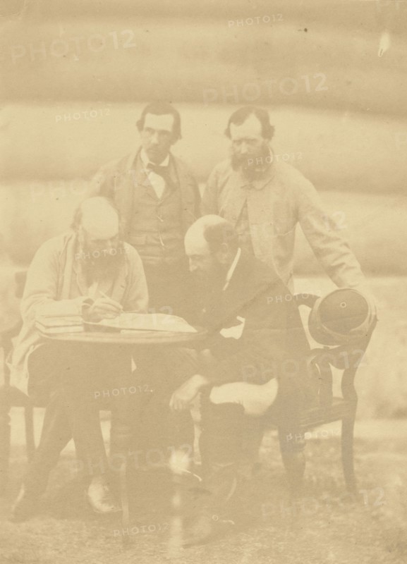 Captain Wemyss, Captain Fullerton, Major Wilson, C.B. and One  Man; India; 1858 - 1869; Albumen silver print