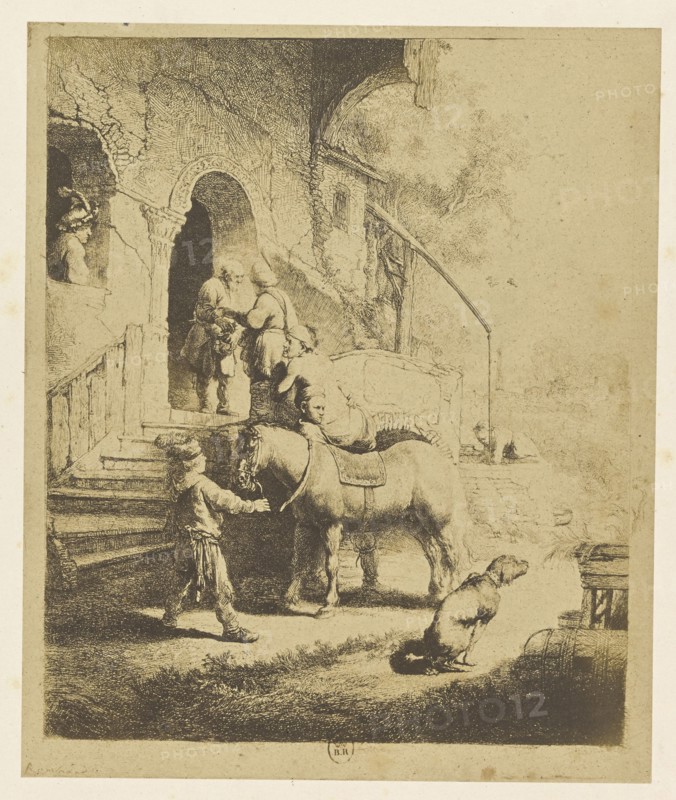 Le Bon Samaritain; Bisson Frères, French, active 1840 - 1864, Paris, France; 1858; Salted paper print; 27 x 22.6 cm