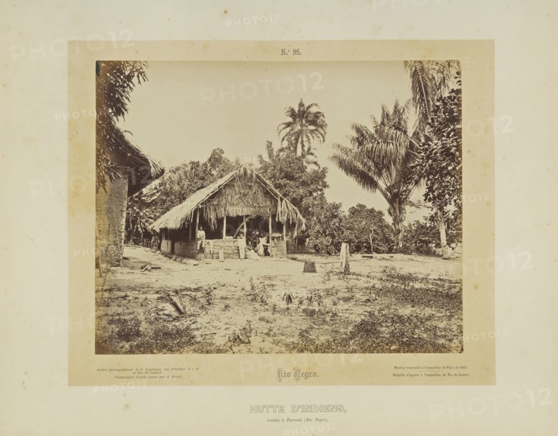 Hutte d'Indiens; A. Frisch, French, active 1870s, Brazil; about 1870; Albumen silver print