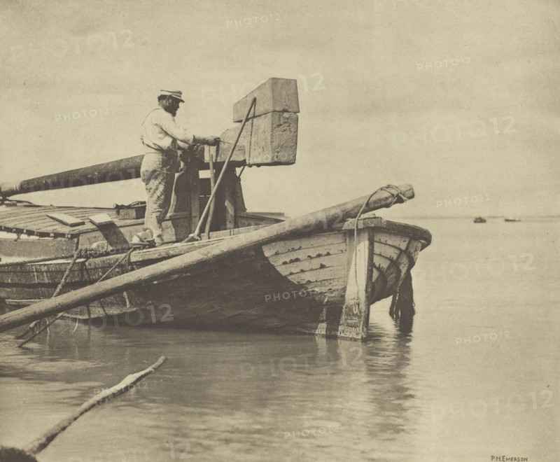 Mending the Wherry; Peter Henry Emerson, British, born Cuba, 1856 - 1936, London, England; 1888 - 1889; Photogravure; 22.5 x 27