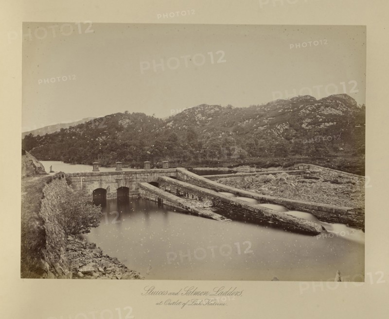 Sluices and Salmon Ladders; Thomas Annan, Scottish,1829 - 1887, Glasgow, Scotland; 1877; Albumen silver print
