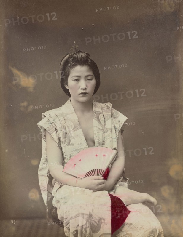 Musum Summer Costume; Baron Raimund von Stillfried, Austrian, 1839 - 1911, Japan; 1870s - 1890s; Hand-colored Albumen silver