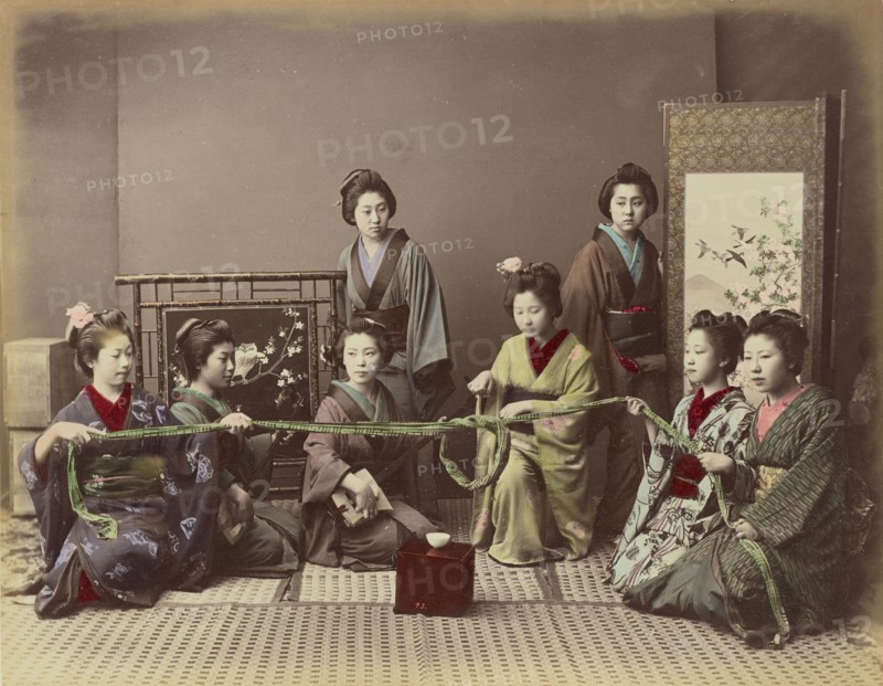 (Konkonchiki, Japanese Girl Playing Game; Kusakabe Kimbei, Japanese, 1841 - 1934, active 1880s - about 1912, Japan; 1870s