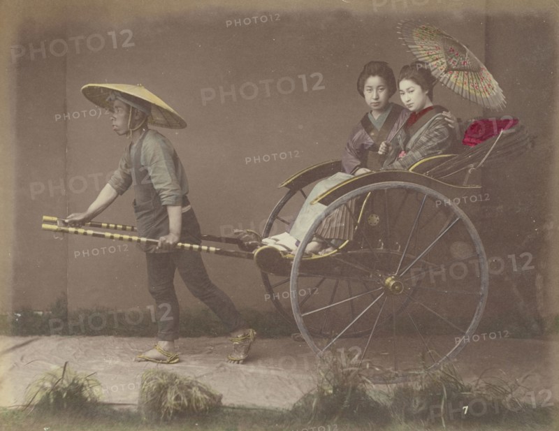 Jinrikishia; Kusakabe Kimbei, Japanese, 1841 - 1934, active 1880s - about 1912, Japan; 1870s - 1890s; Hand-colored Albumen