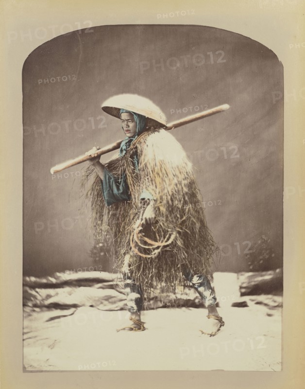 Coolie Winter Dress; Baron Raimund von Stillfried, Austrian, 1839 - 1911, Japan; 1870s - 1890s; Hand-colored Albumen silver